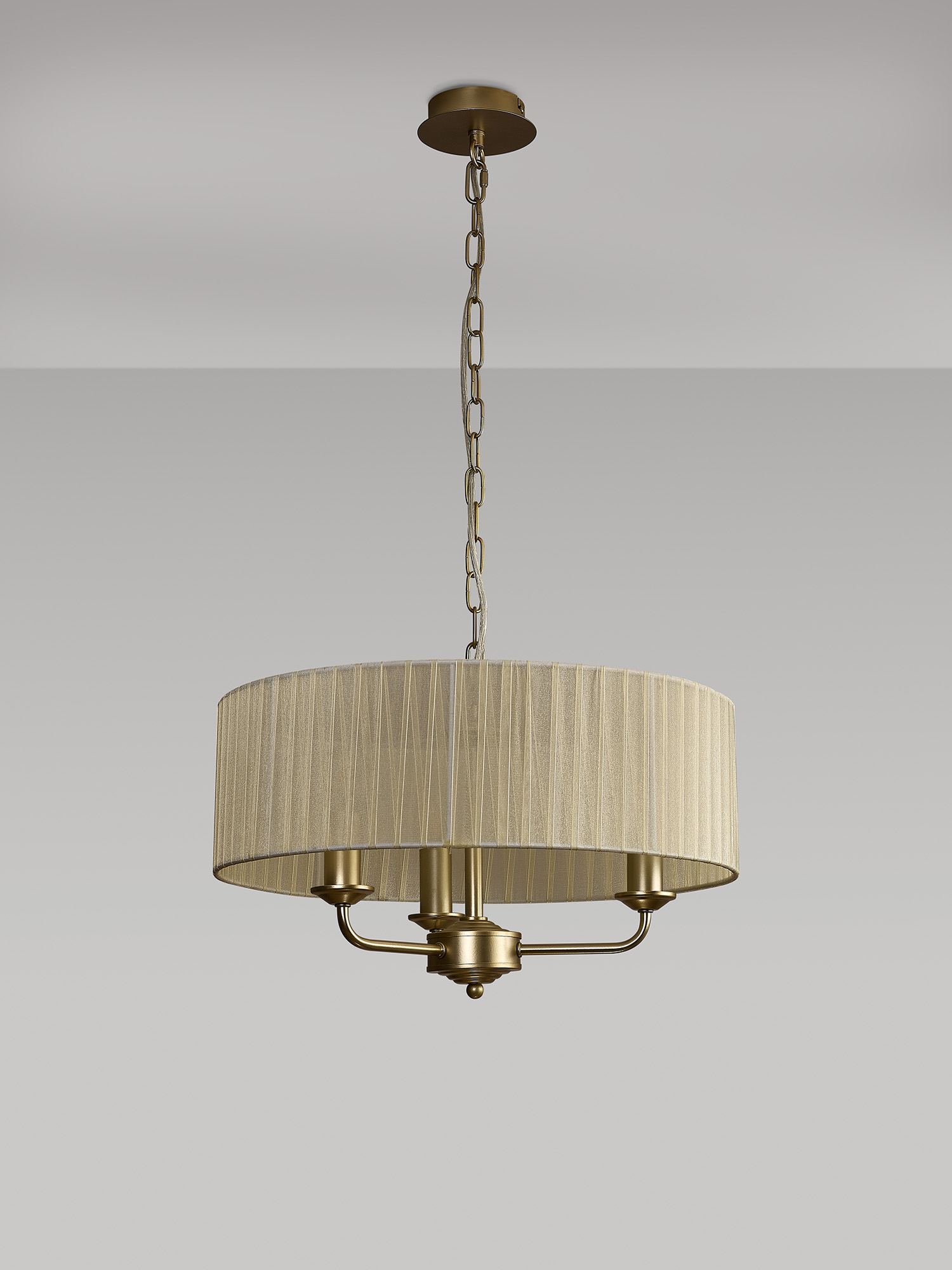 Banyan 45cm 3 Light Pendant Champagne Gold, Cream DK0959  Deco Banyan